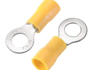 Кабелен накрайник с ухо изолиран за кабел 4-6мм2 с диаметър 6,5мм, жълт 100бр. в пак.